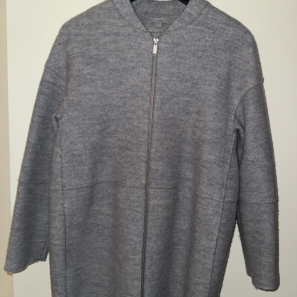COS Gray Zip-Up Coat